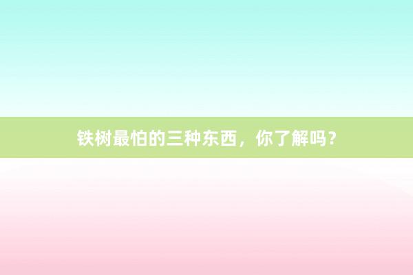 铁树最怕的三种东西，你了解吗？